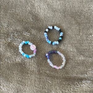 Colorful Beaded Rings Set
